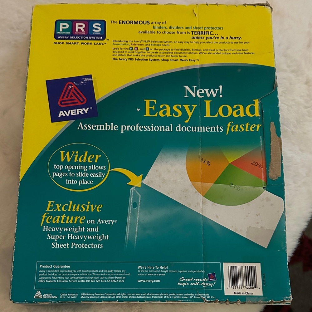 NWT Avery Diamond Clear Presentation Sheet Protectors